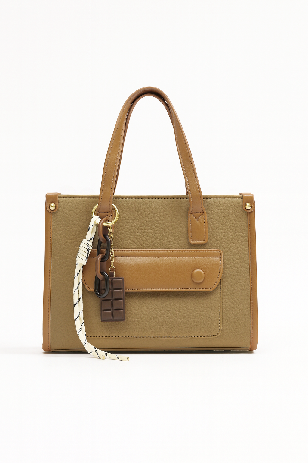 Cartera pequeña bicolor con bolsillo frontal