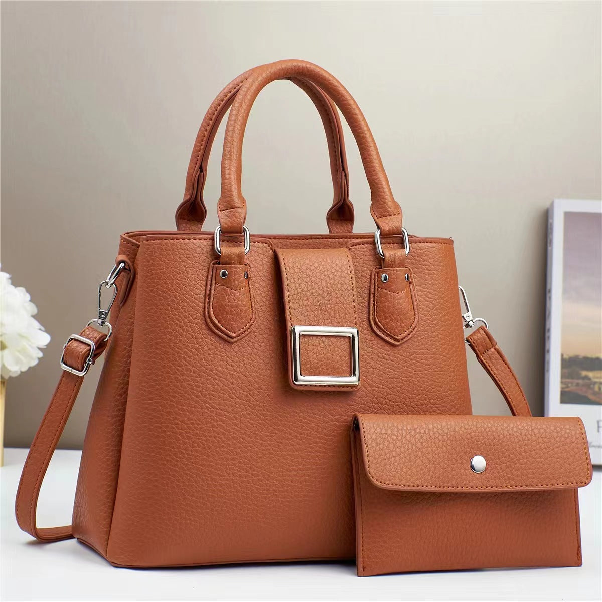 ❤️ Oferta San Valentín • Cartera con hebilla cuadrada decorativa y carterita adicional