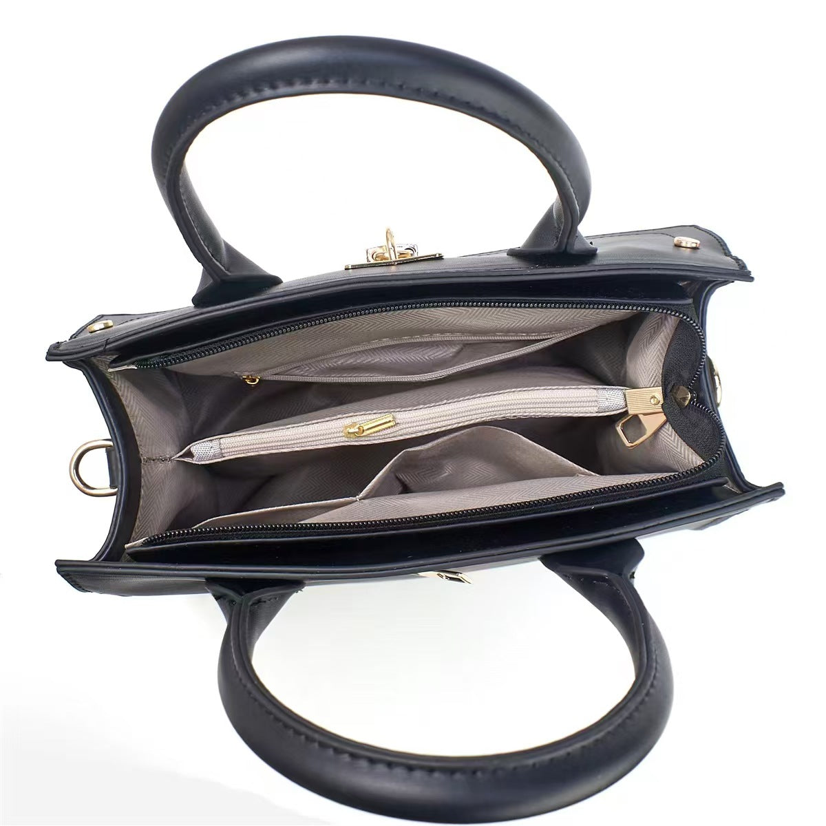 Cartera mediana con candado decorativo