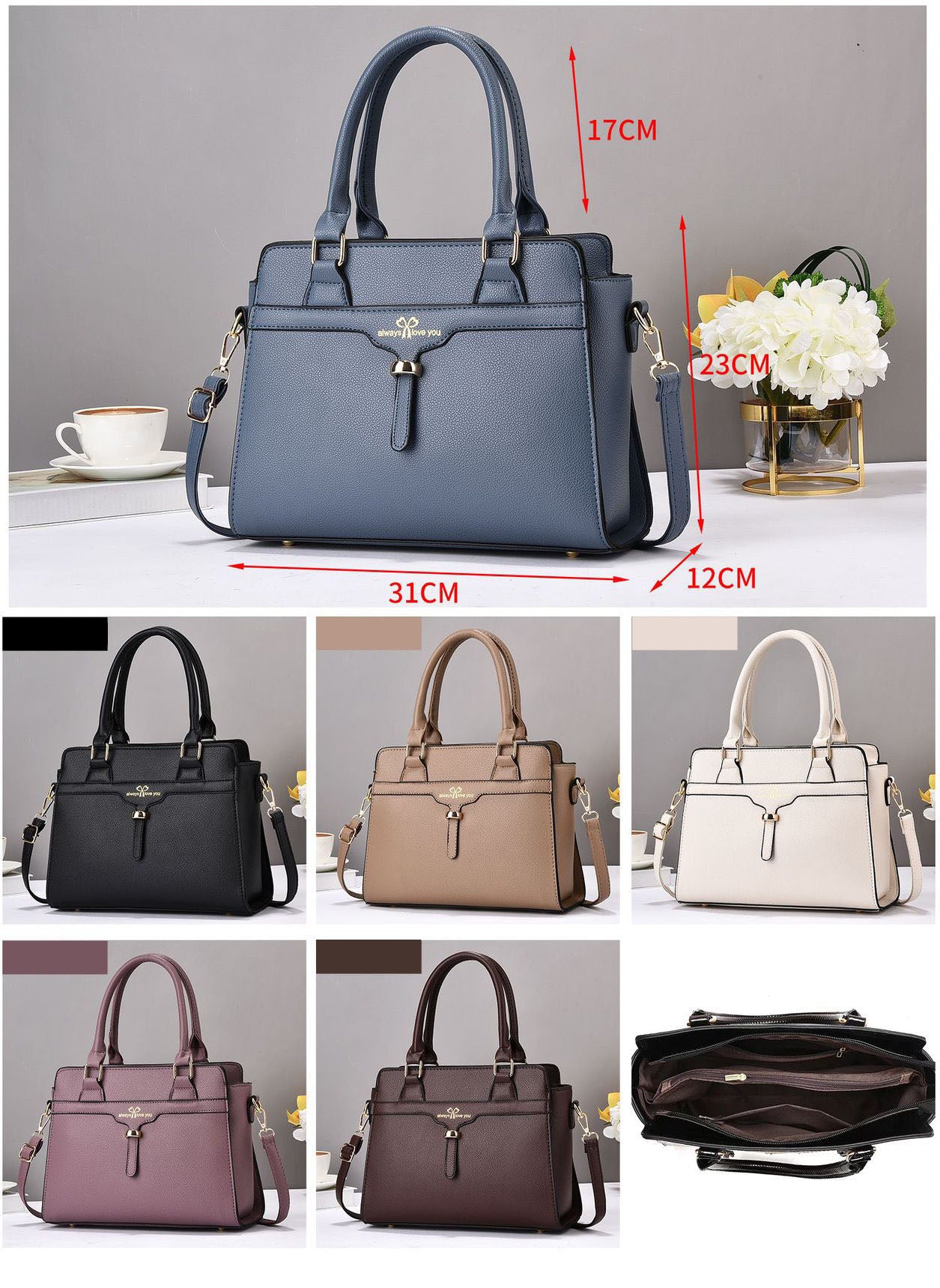 Cartera mediana con estilo de oficina