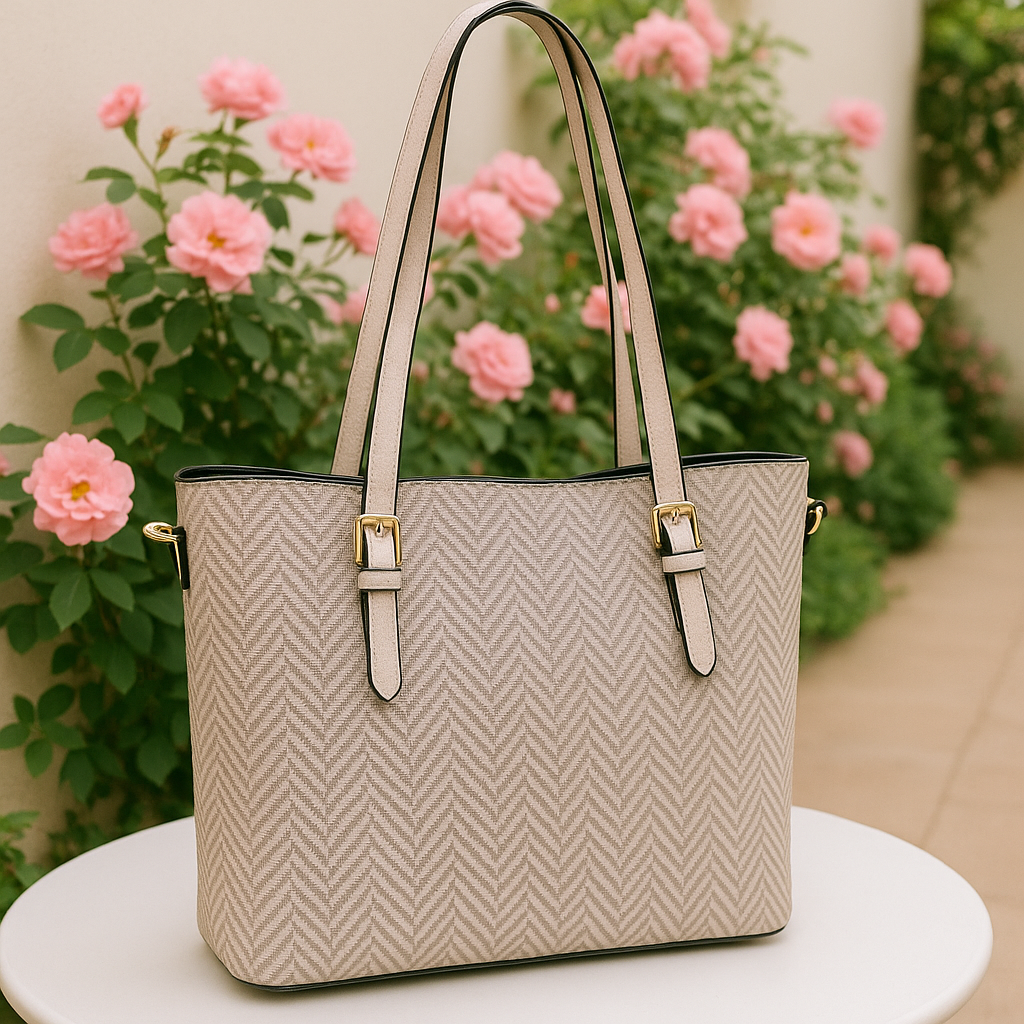 Cartera tipo bolso con diseño de espiga