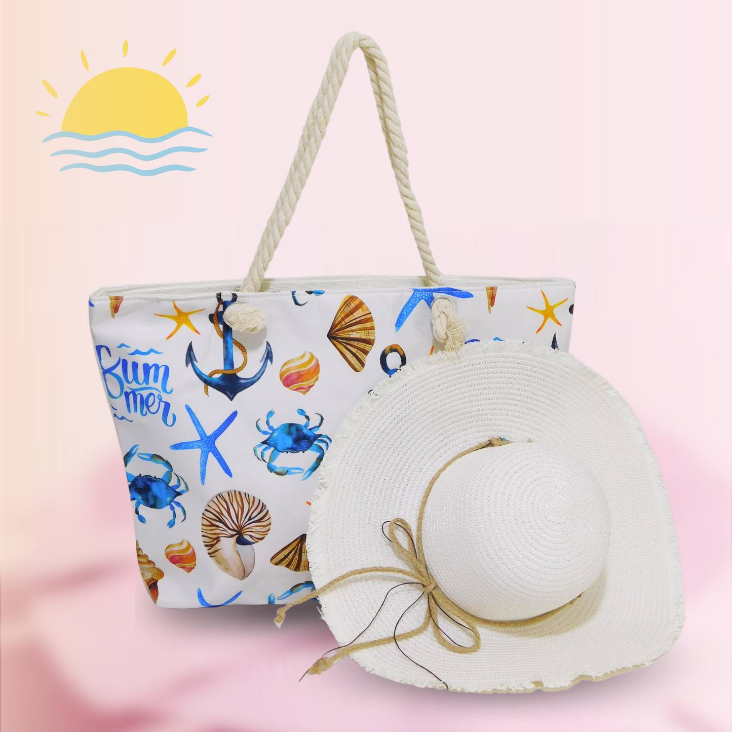 Combo playero: cartera y sombrero