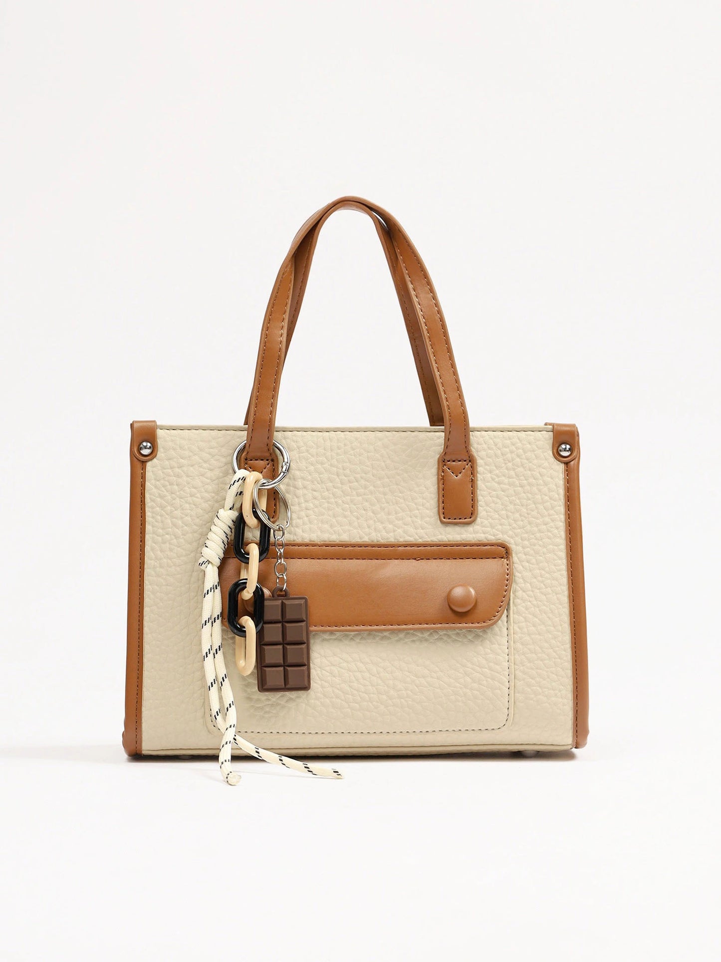 Cartera pequeña bicolor con bolsillo frontal