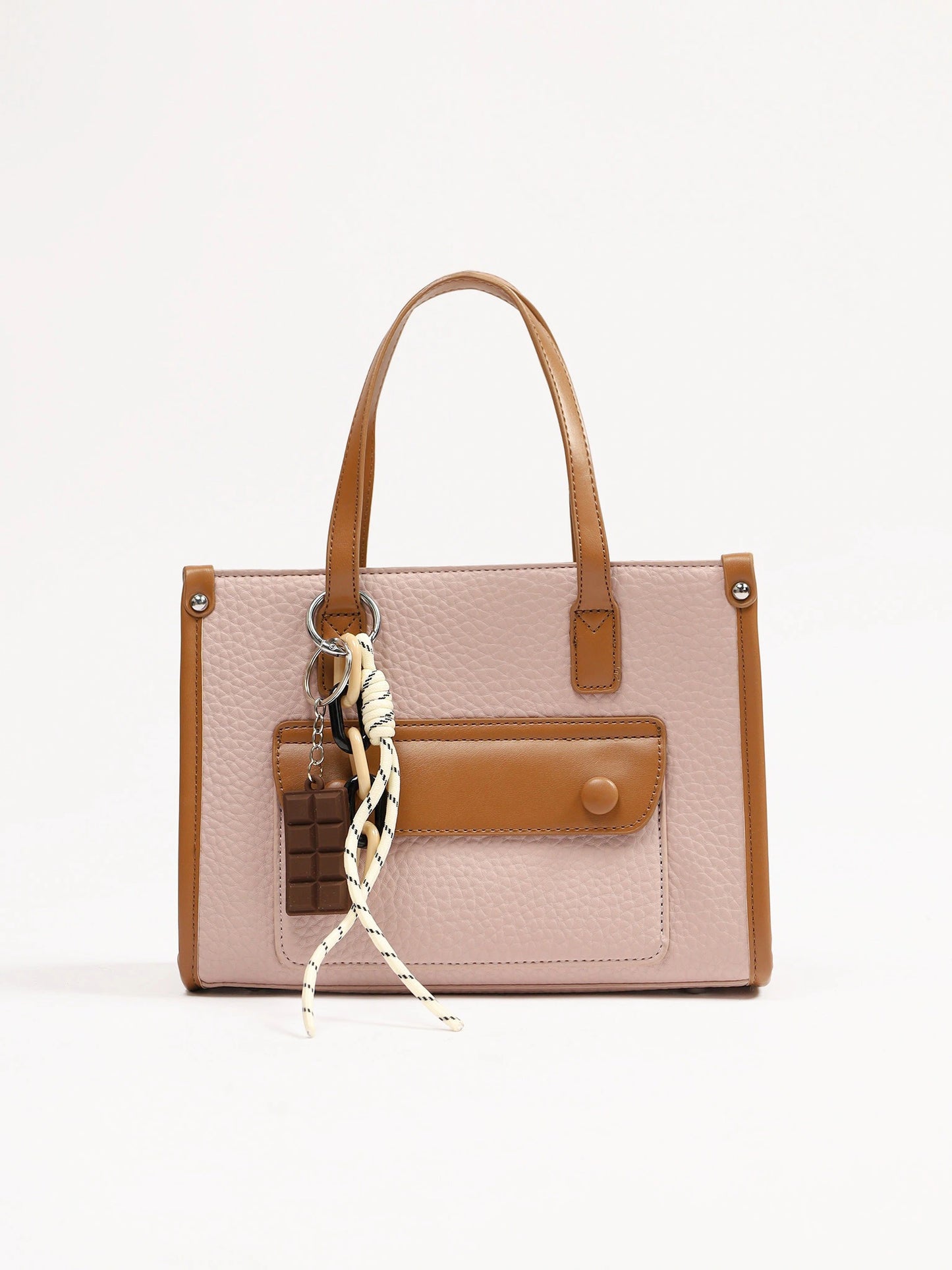 Cartera pequeña bicolor con bolsillo frontal