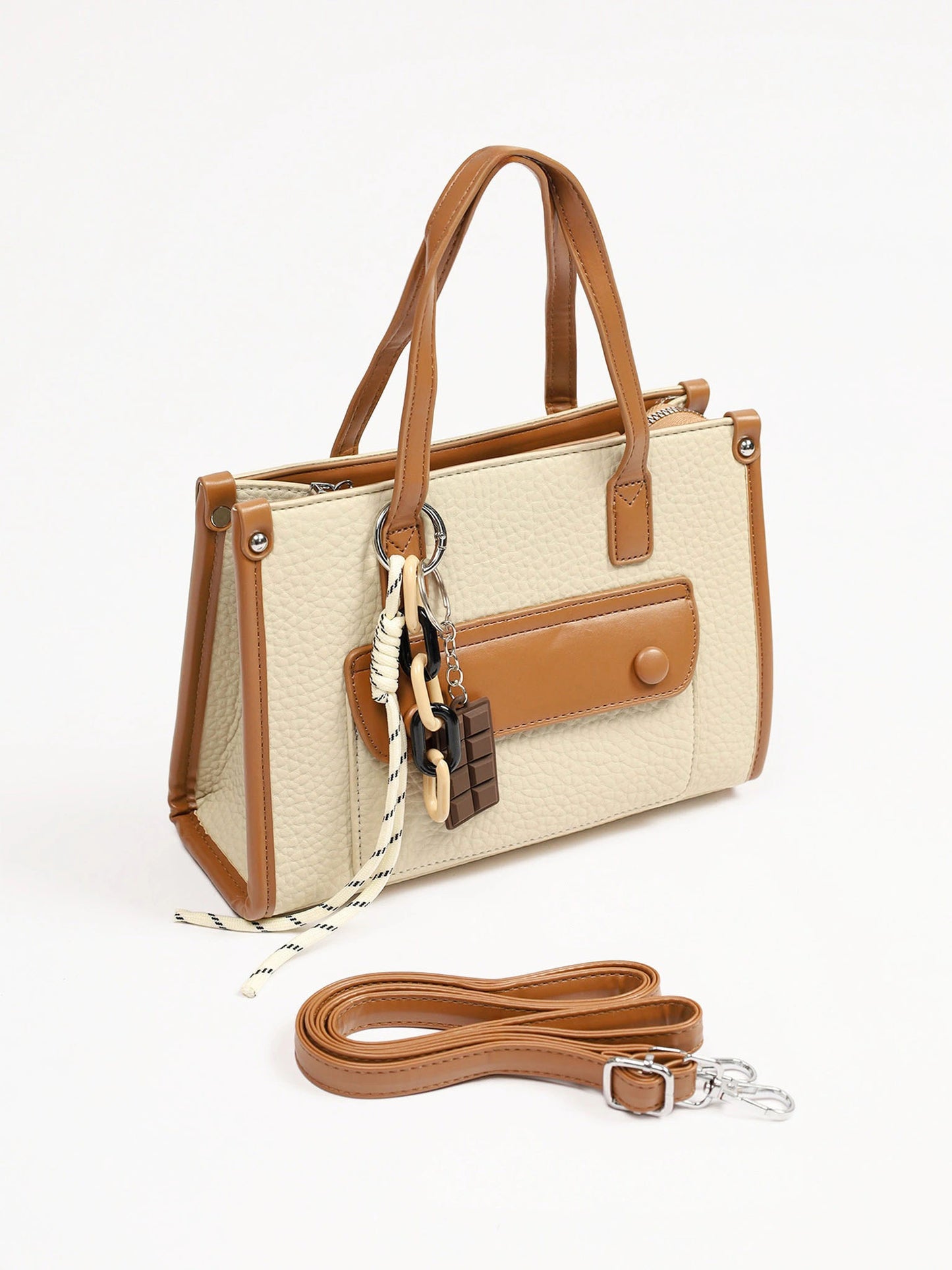 Cartera pequeña bicolor con bolsillo frontal