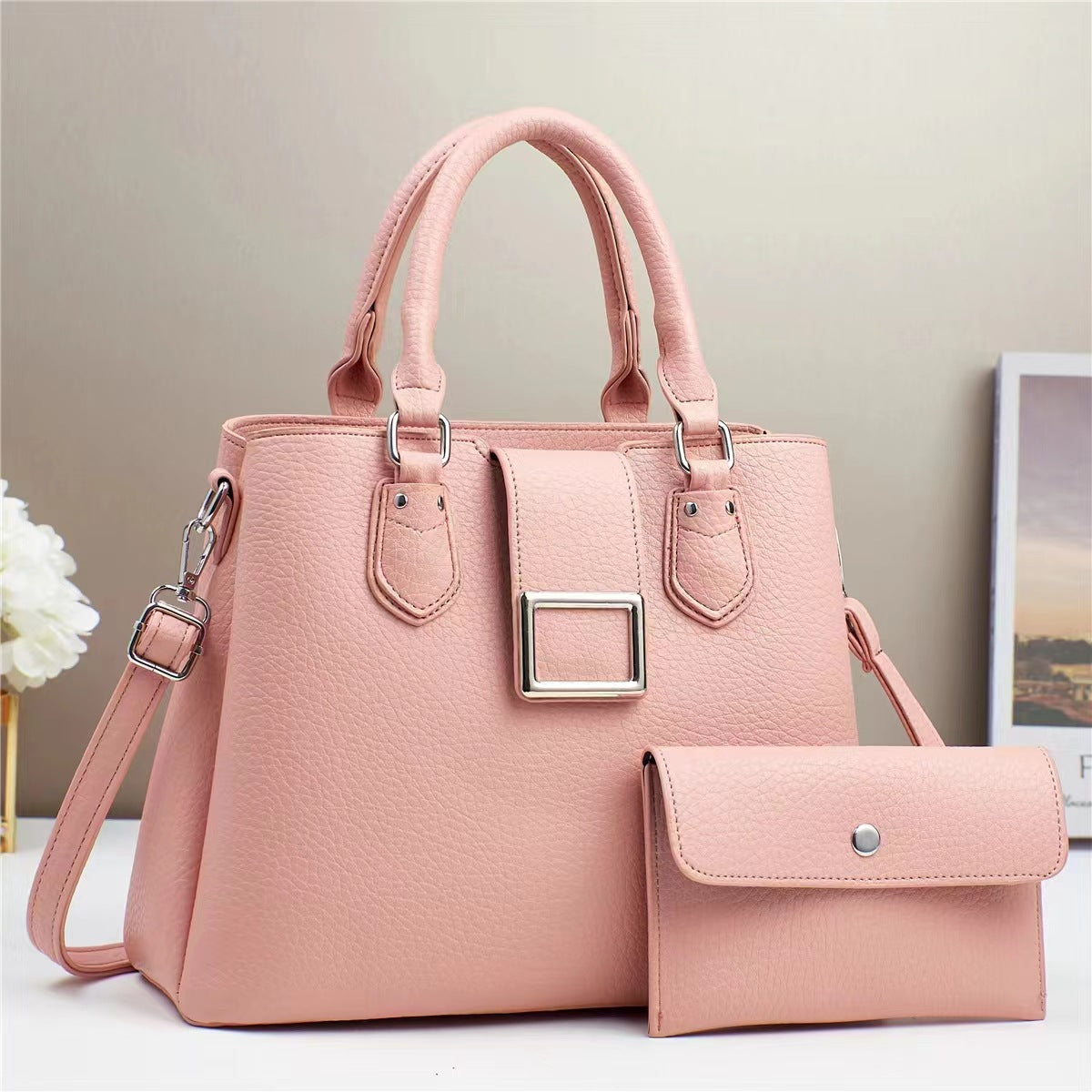 ❤️ Oferta San Valentín • Cartera con hebilla cuadrada decorativa y carterita adicional