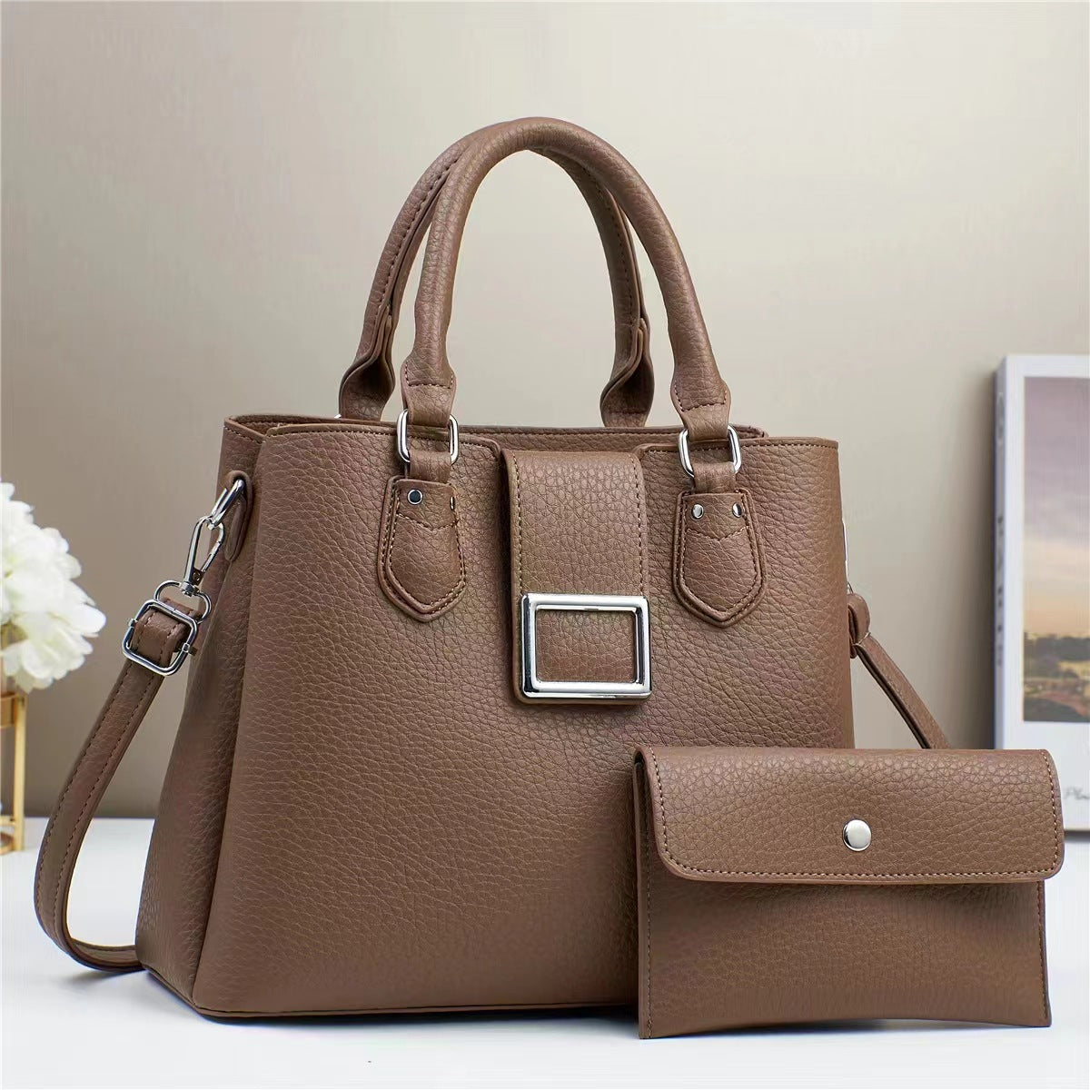 ❤️ Oferta San Valentín • Cartera con hebilla cuadrada decorativa y carterita adicional