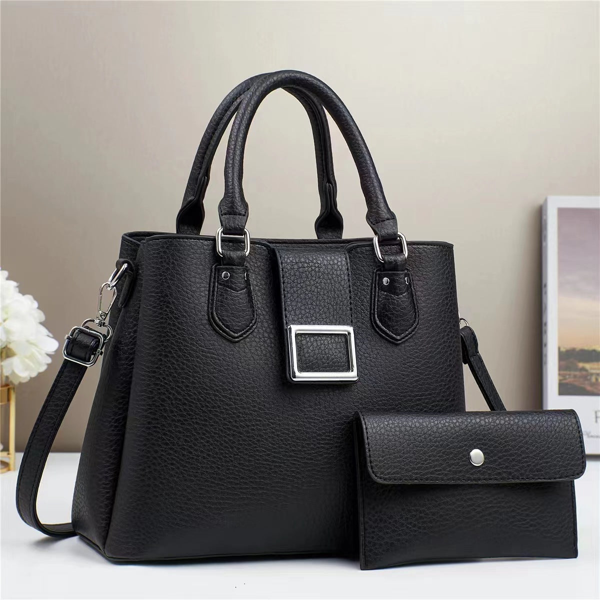 ❤️ Oferta San Valentín • Cartera con hebilla cuadrada decorativa y carterita adicional