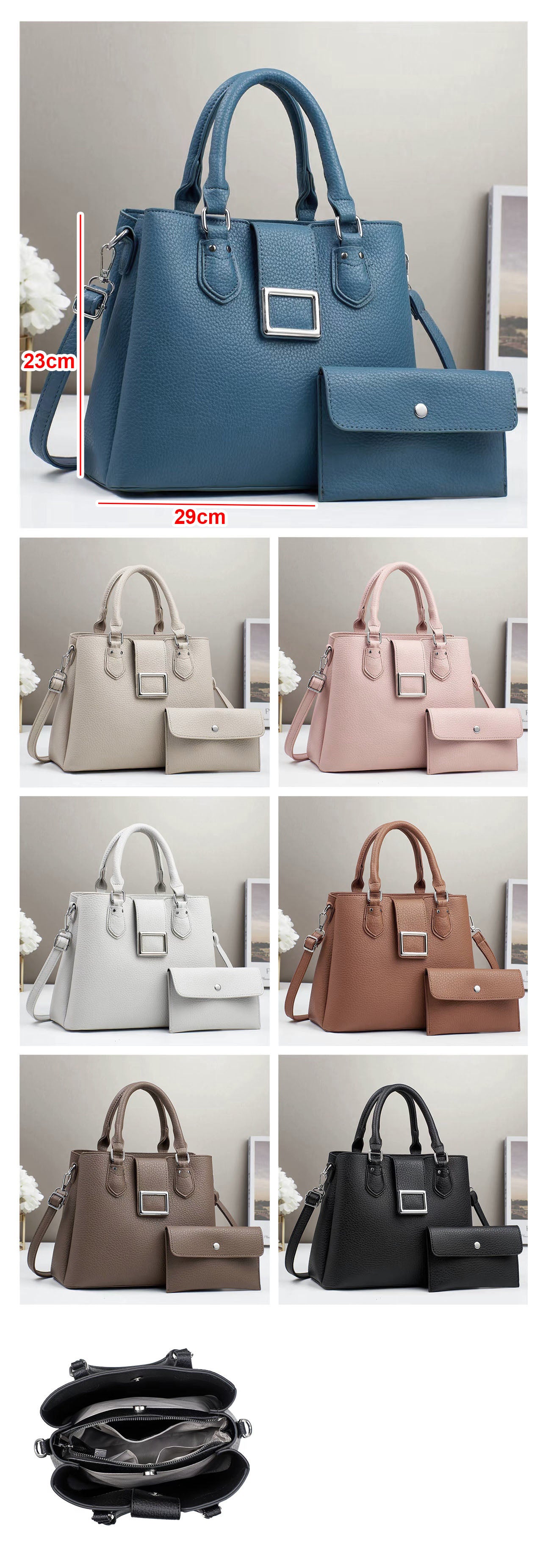 ❤️ Oferta San Valentín • Cartera con hebilla cuadrada decorativa y carterita adicional