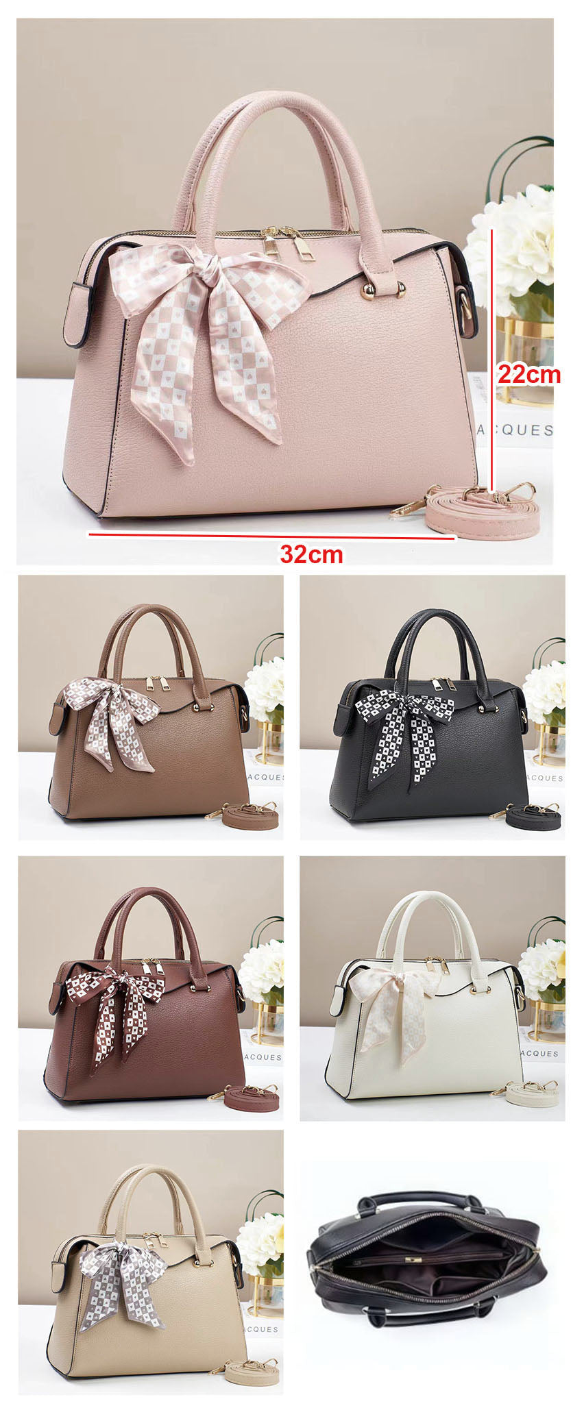 Cartera mediana con bufanda