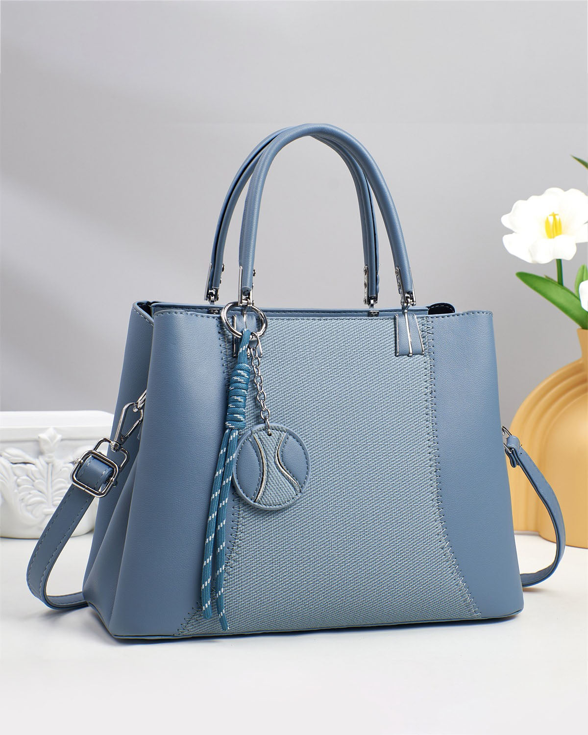 Cartera mediana bicolor