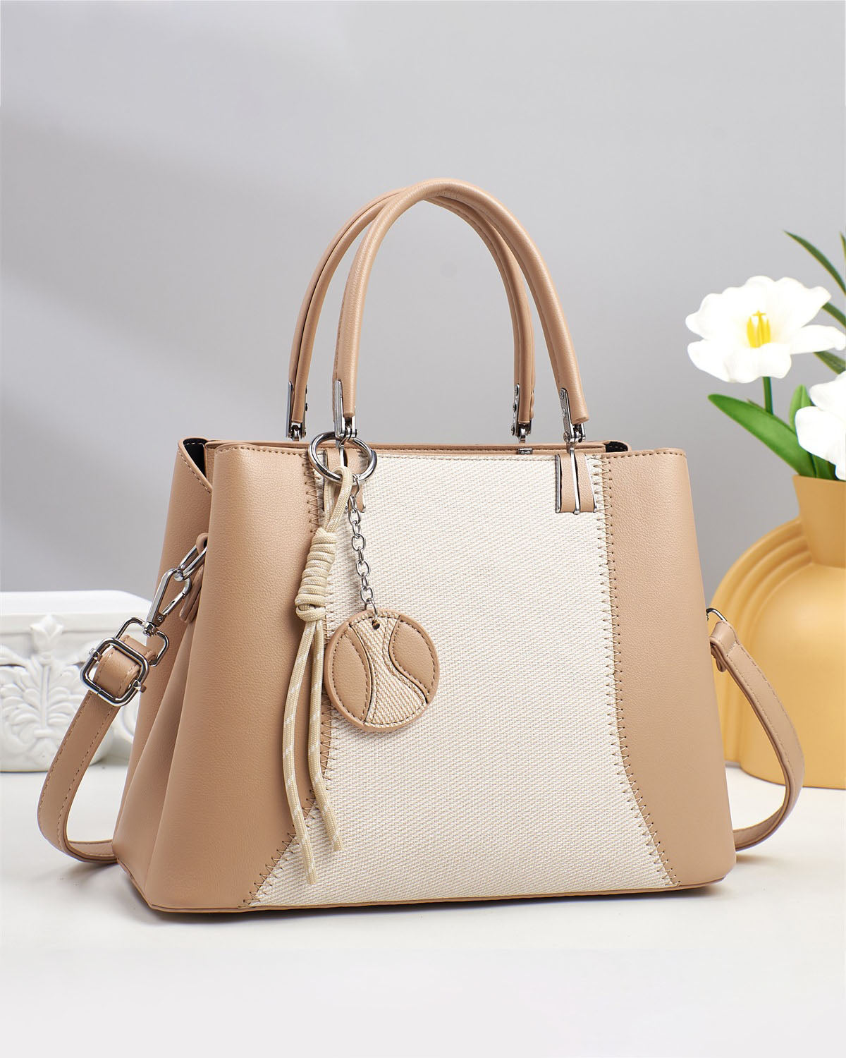 Cartera mediana bicolor