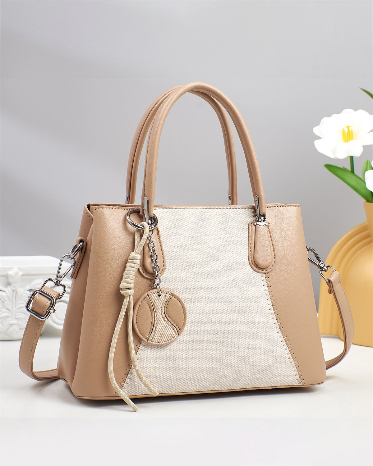 Cartera mediana bicolor