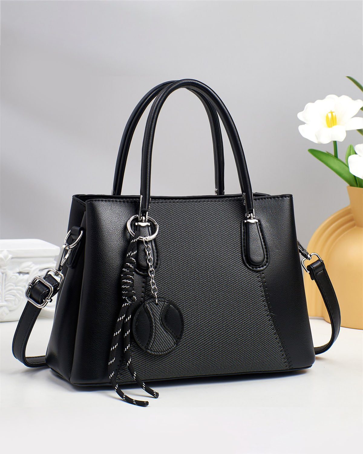 Cartera mediana bicolor