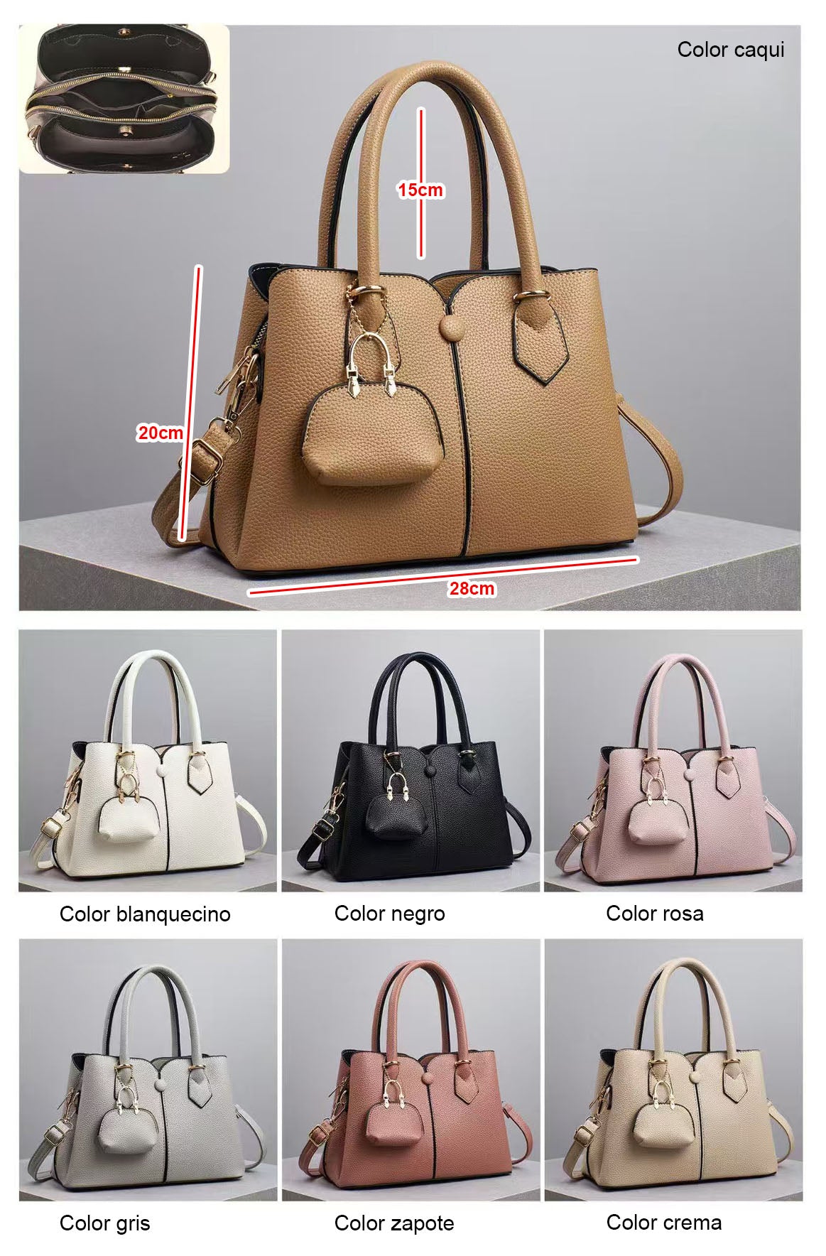 Bolso de mano con cartera mini incluida