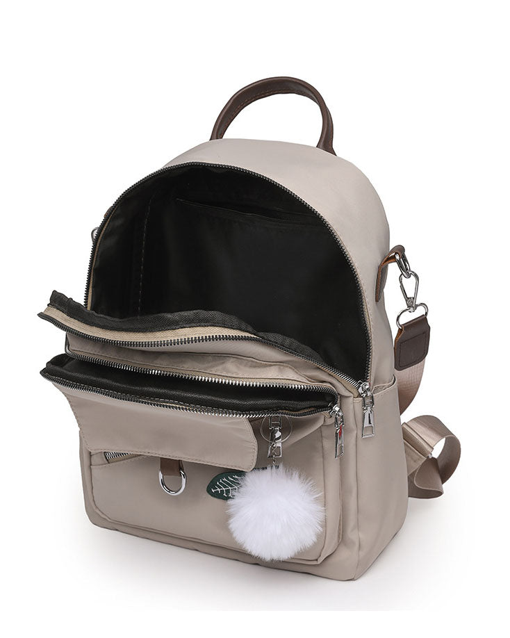 Mochila en tela con multiples compartimentos