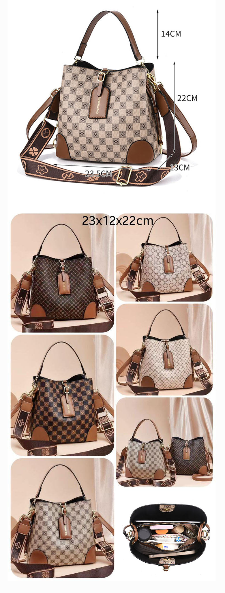 MiniBags tipo crossbody con diseños clasicos