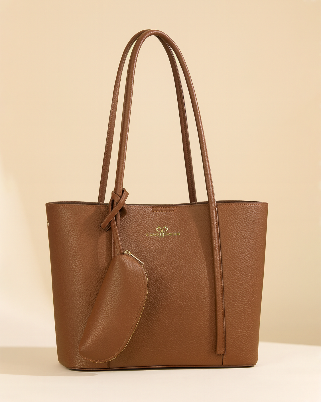 Cartera tote con monedero lateral y asas largas