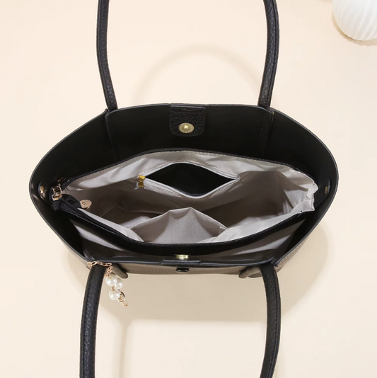 Cartera tote con monedero lateral y asas largas