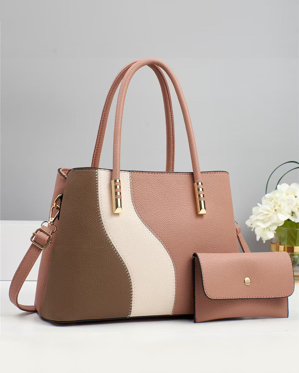 Set de cartera bicolor con sobre