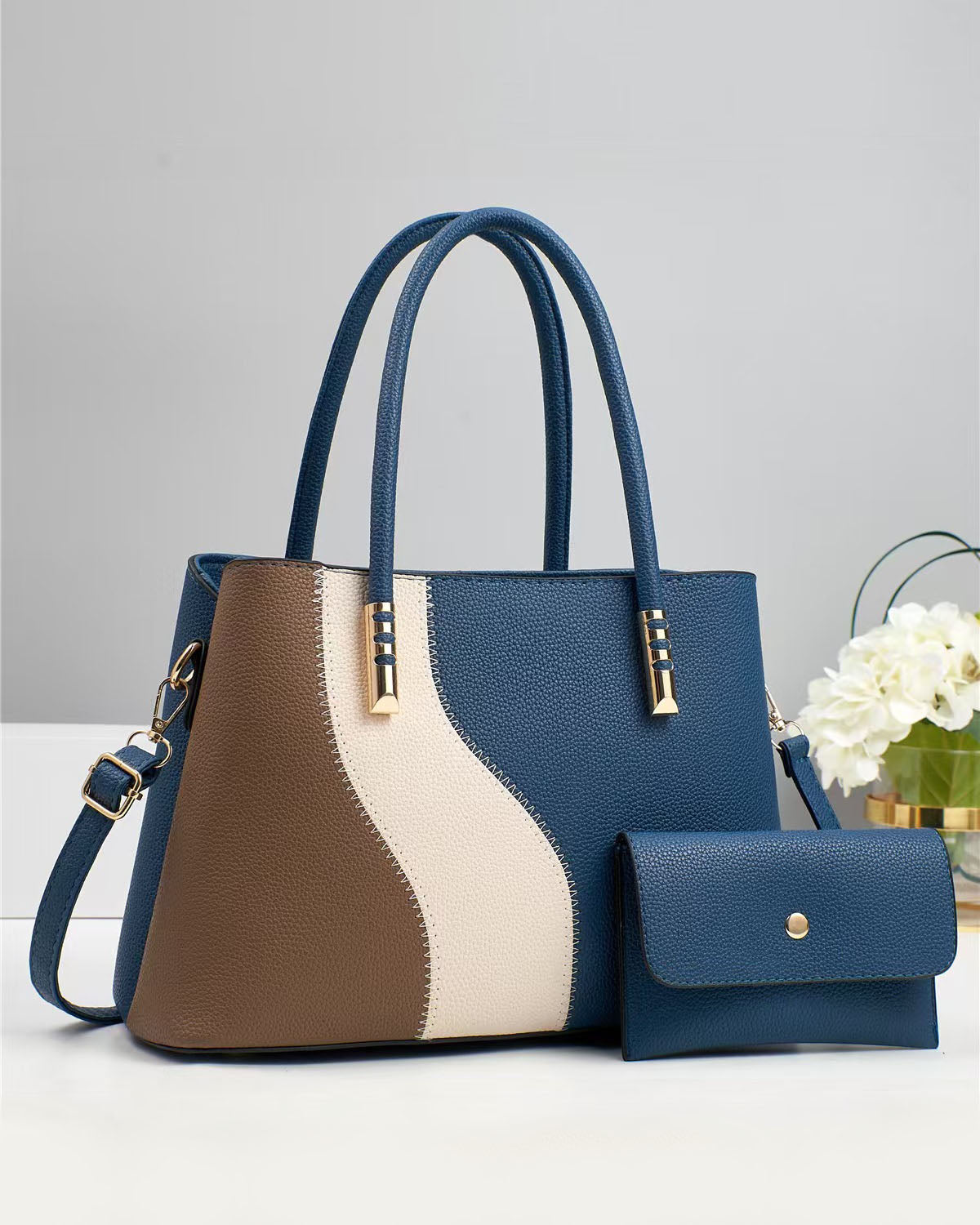 Set de cartera bicolor con sobre