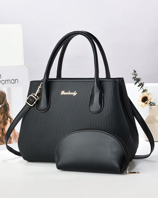 Set de cartera con cierre superior y bolsito adicional