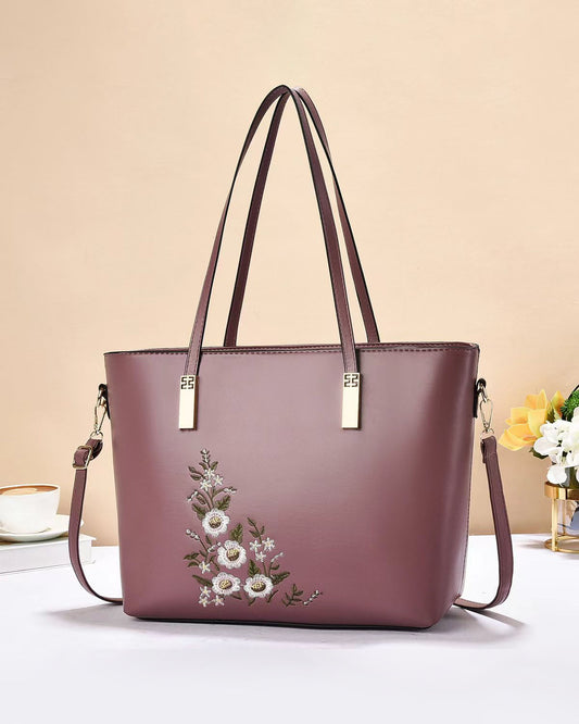 Cartera grande a la moda con diseño floral