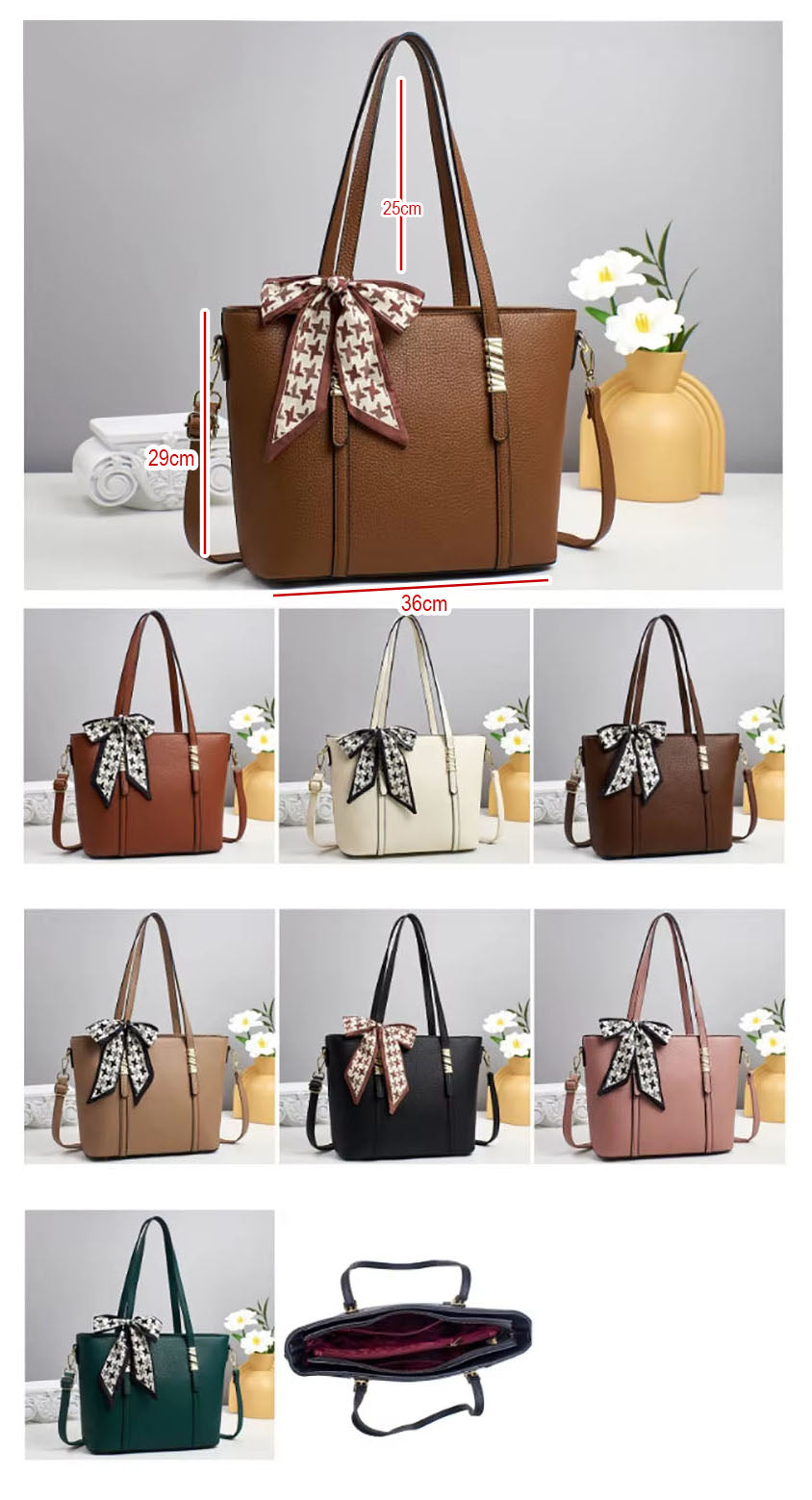Cartera grande con bufanda y detalles dorado