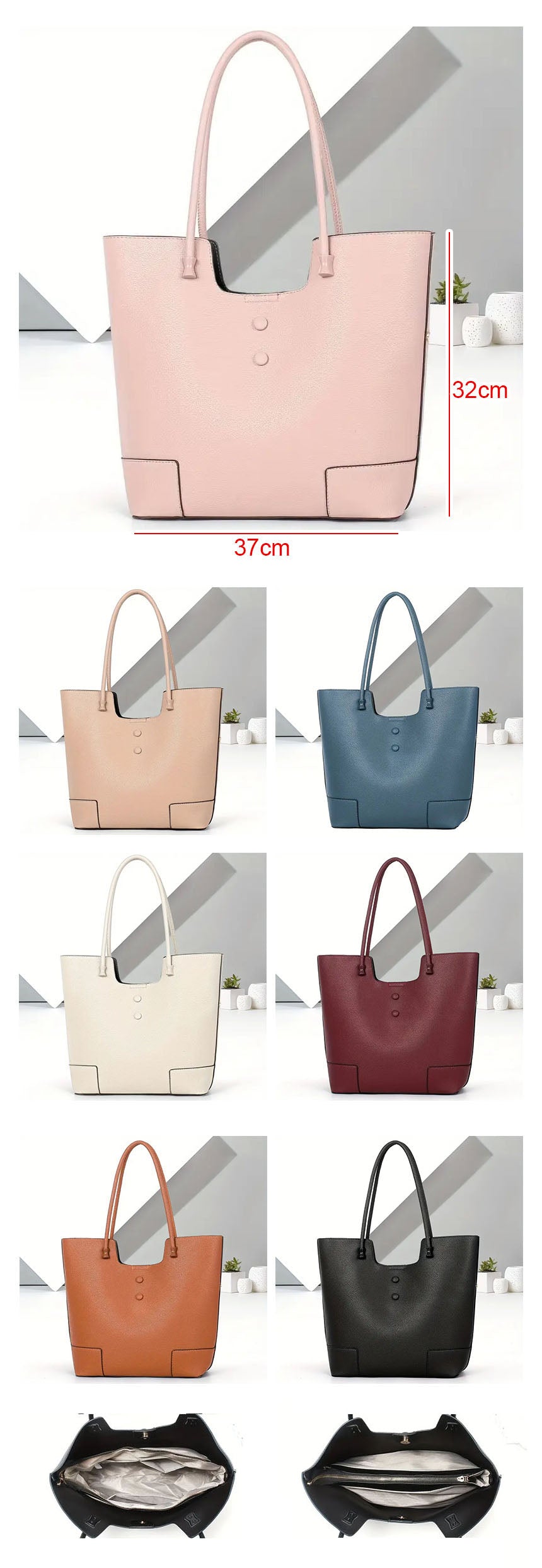 Black Friday • Bolso de Hombro con Interior Forrado y Cierre con broche – Diseño Minimalista