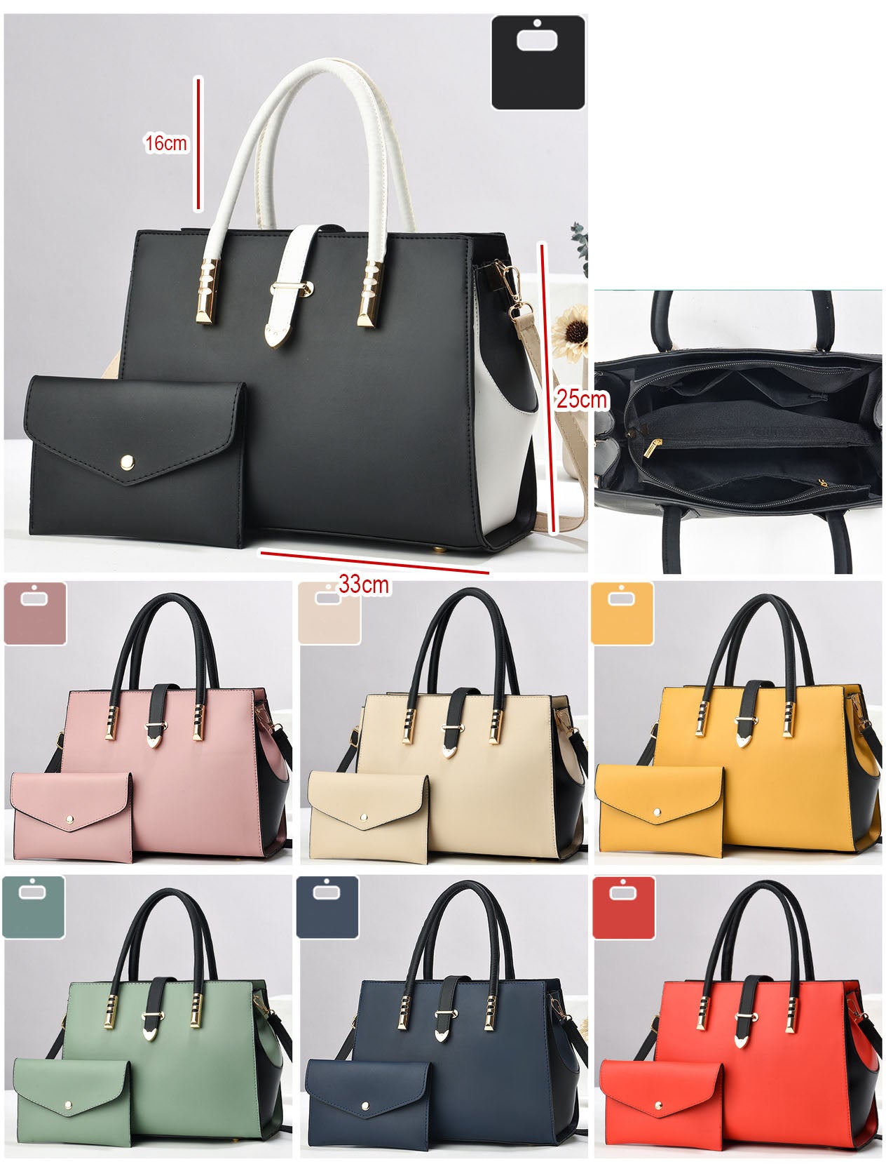 Cartera cuadrada espaciosa son sobre