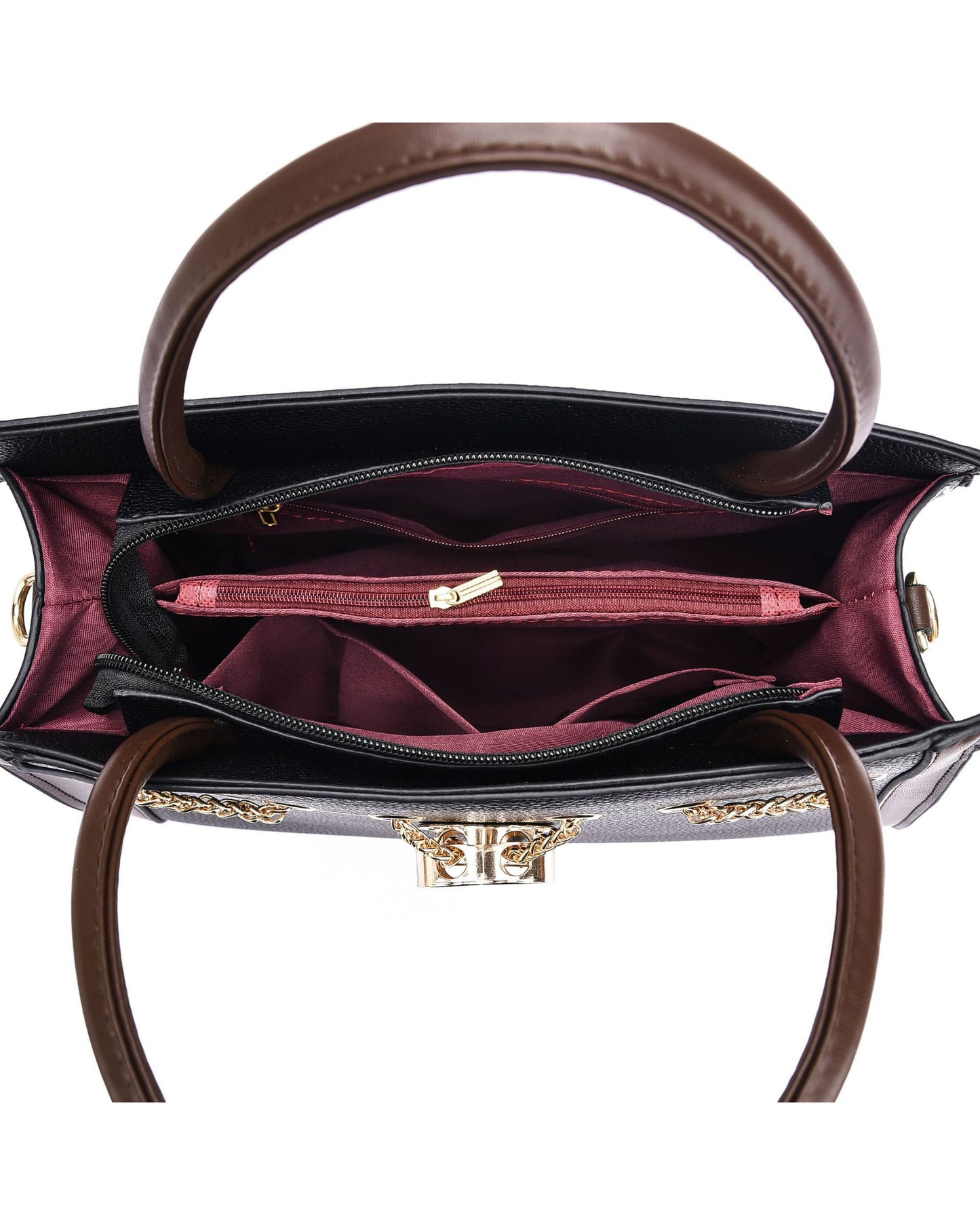 Set de cartera con cadena frontal decorativa y bolsito a juego