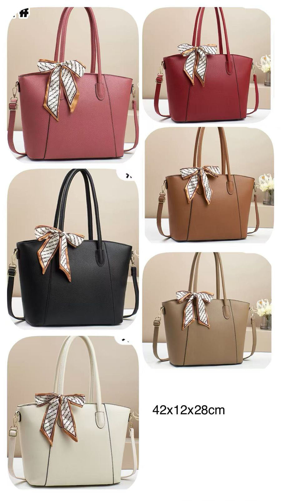 Cartera espaciosa con bufanda