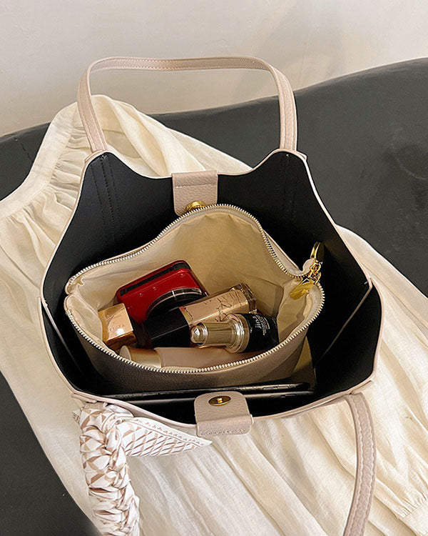 Black Friday • Bolso Tipo Cubo con Lazo Decorativo – Interior con bolsa y Cierre Magnético