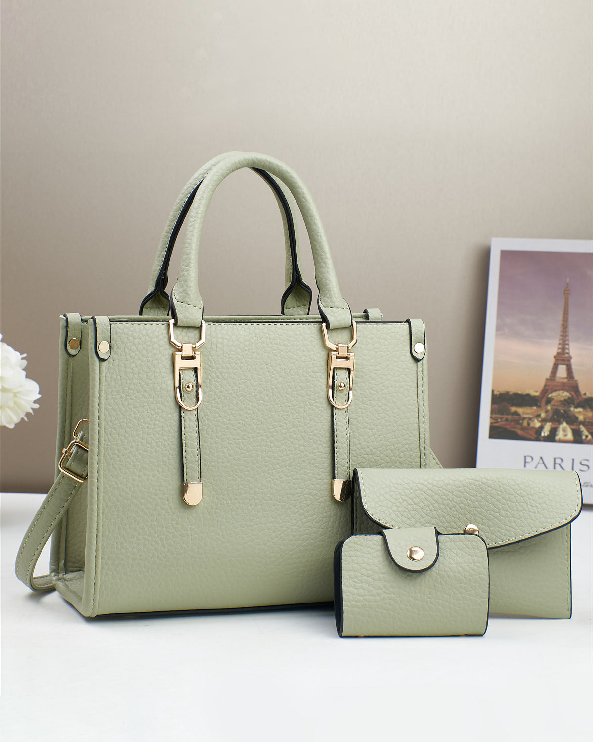 Combo mediano de tres piezas, carteras con sobre y tarjetero