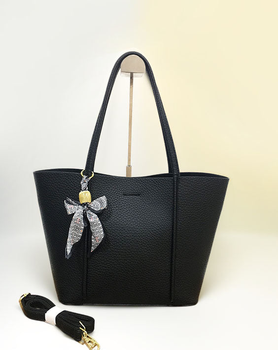 Cartera de Gran Capacidad con Pañuelo Decorativo – Diseño Suave y Espacioso, Interior con divisiones