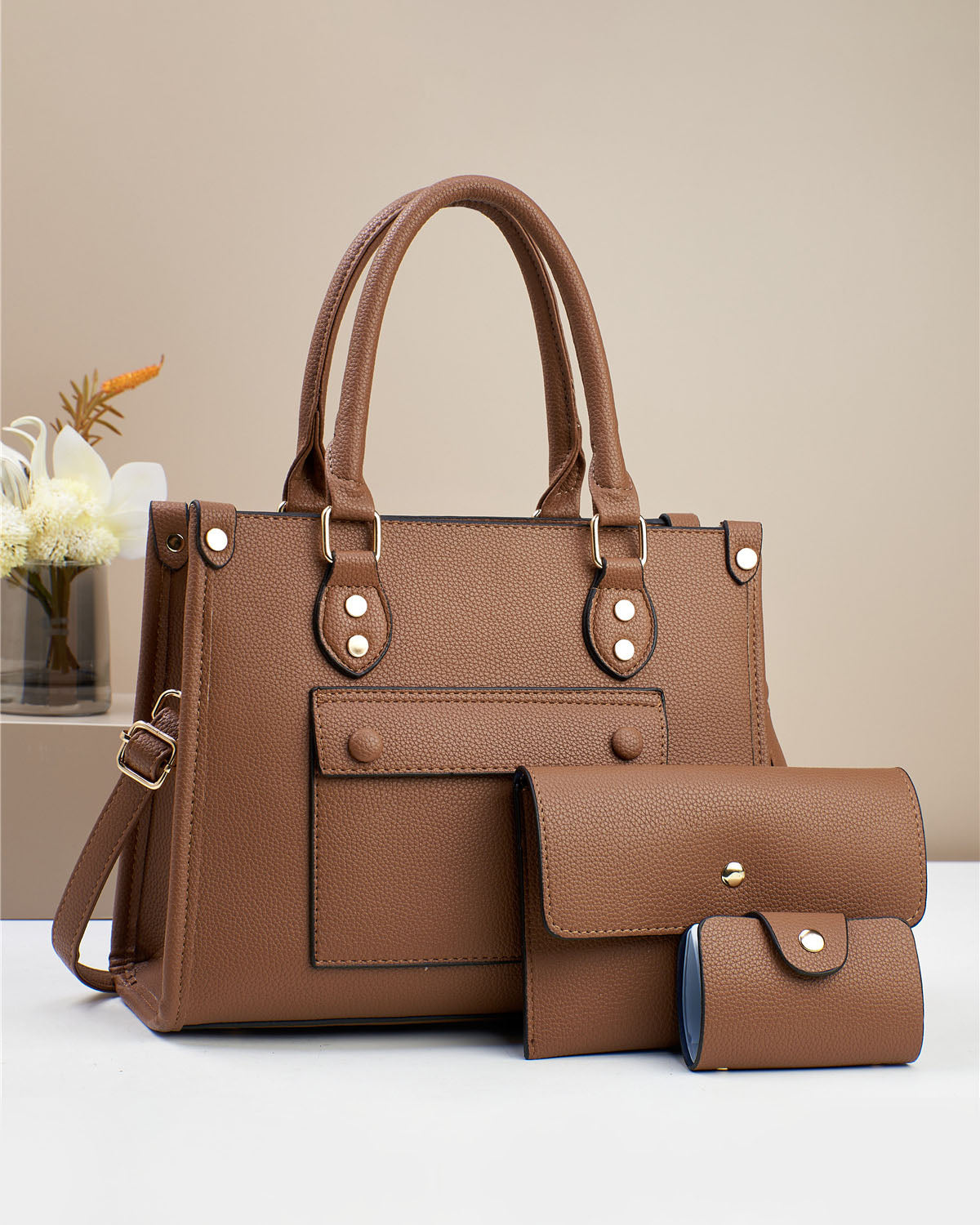 Combo tres piezas, carteras con sobre y tarjetero