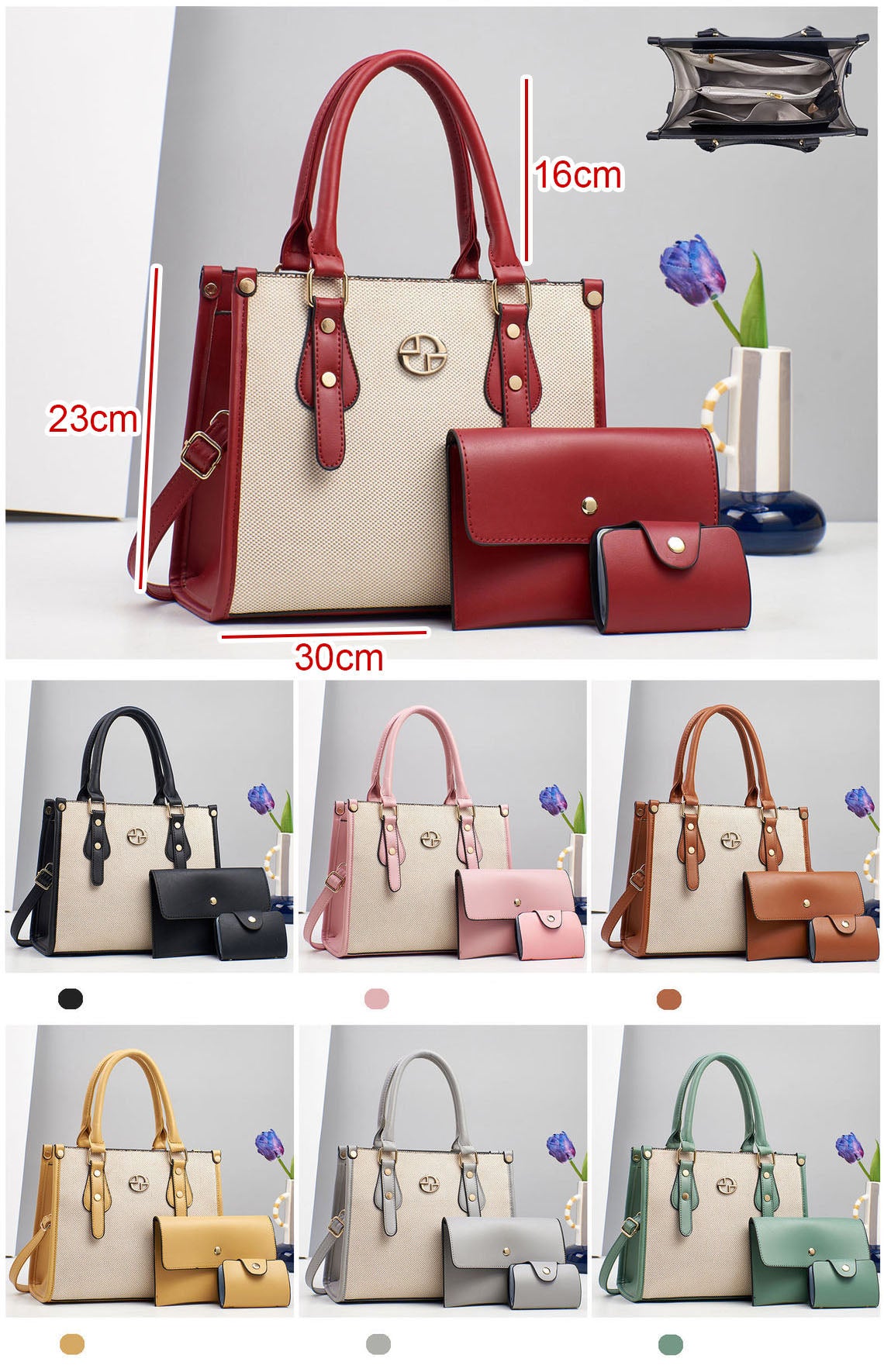 Cartera mediana en combo