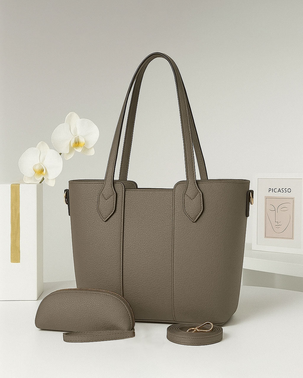 Tote atractiva con bosillo libre extra