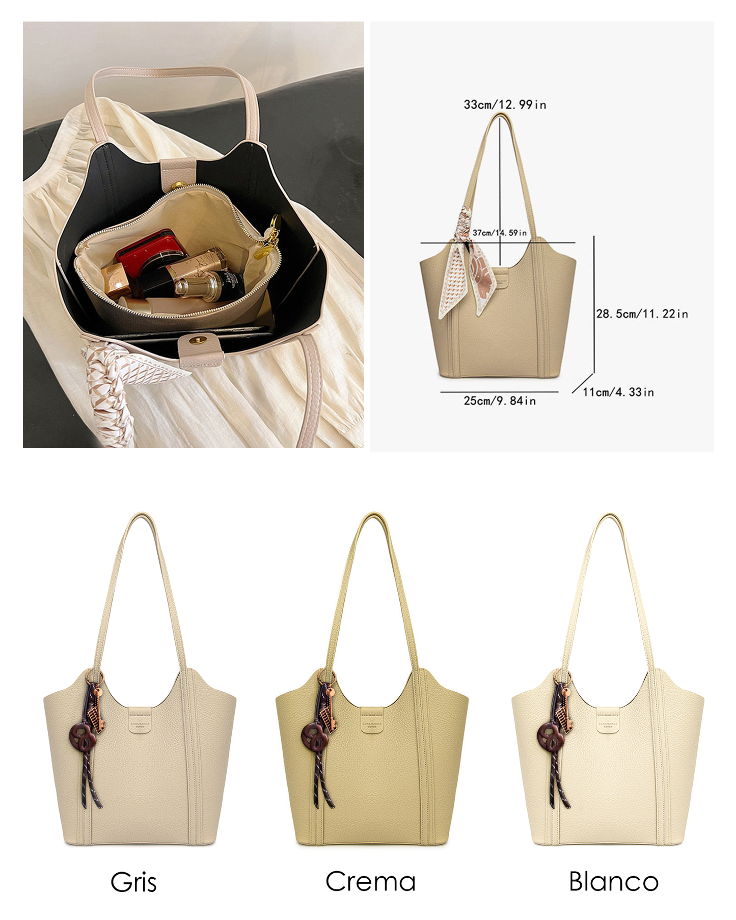 Black Friday • Bolso Tipo Cubo con Lazo Decorativo – Interior con bolsa y Cierre Magnético