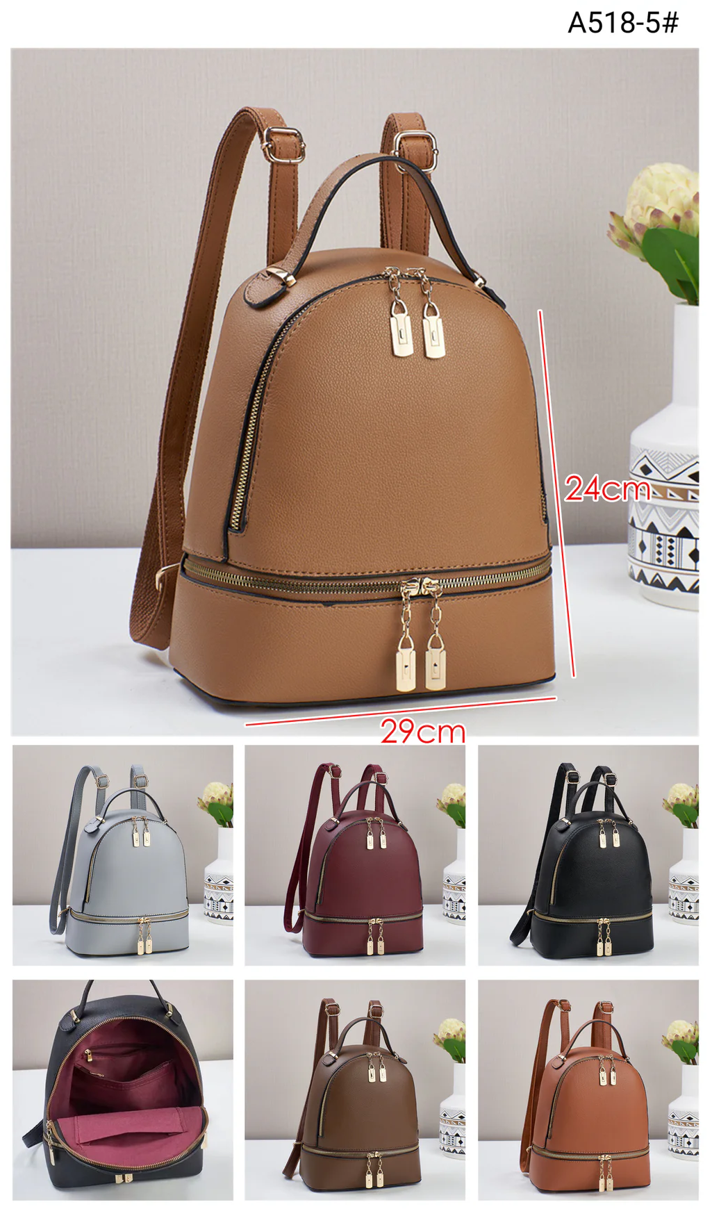 ❤️ Oferta San Valentín • Mochila ergonómica con agarradera superior y zippers superiores e inferiores