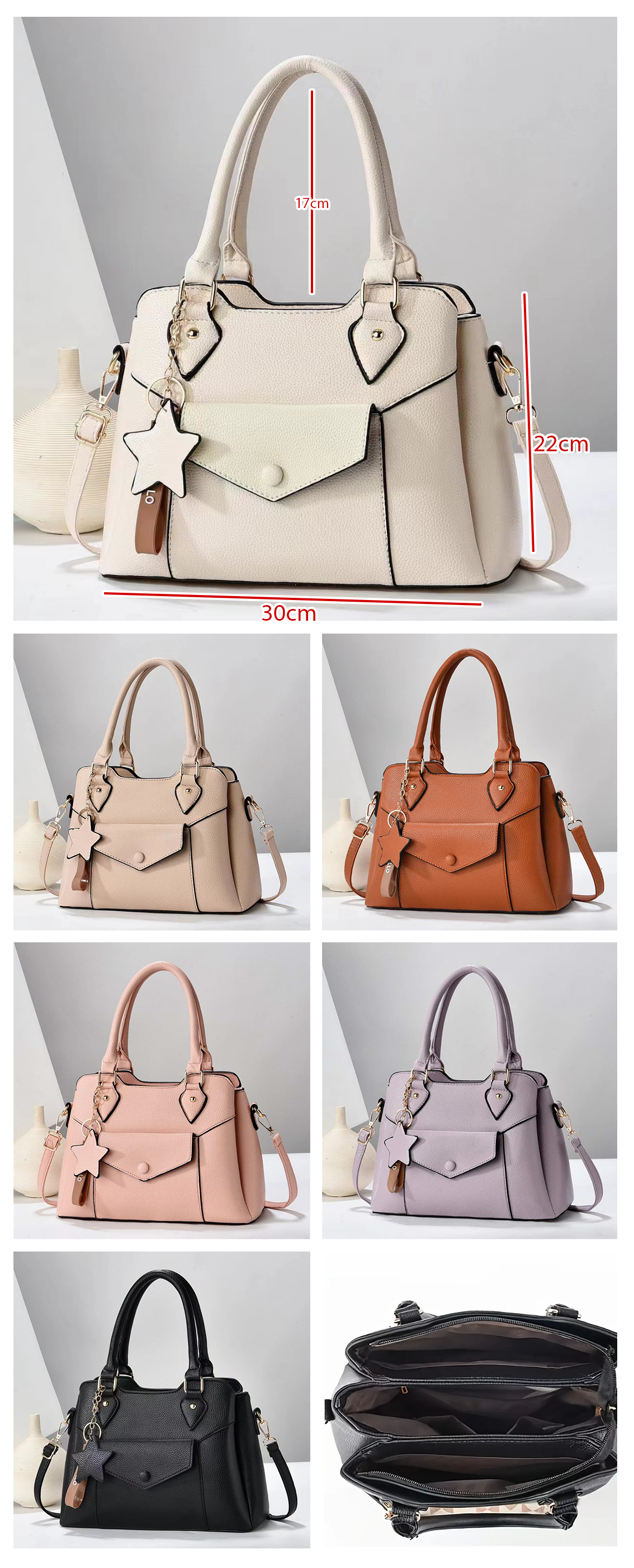 ❤️ Oferta San Valentín • Cartera mediana con colgante de estrella decorativo