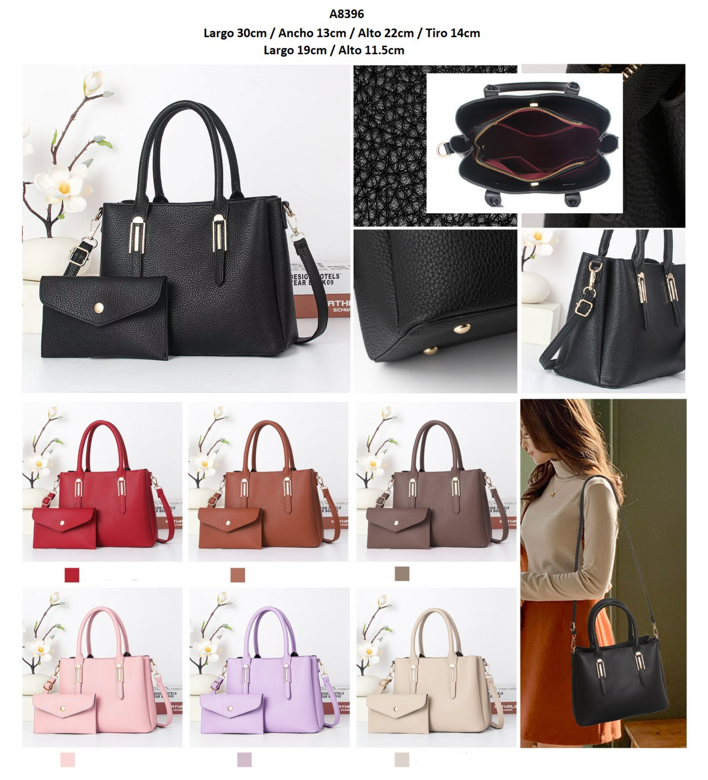 Cartera mediana con sobre