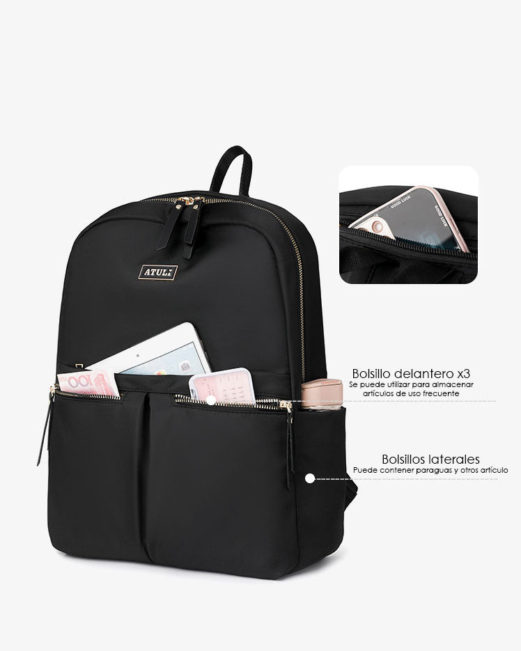 Mochila en tela con multiples compartimentos