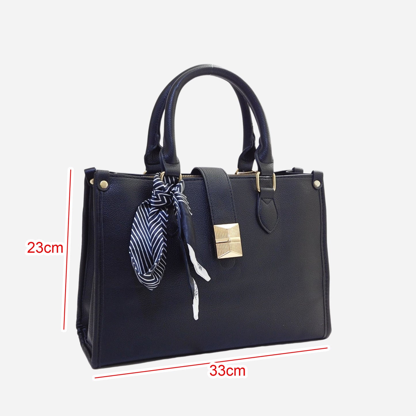 Bolso mediano con Toques Dorados y Pañuelo Decorativo