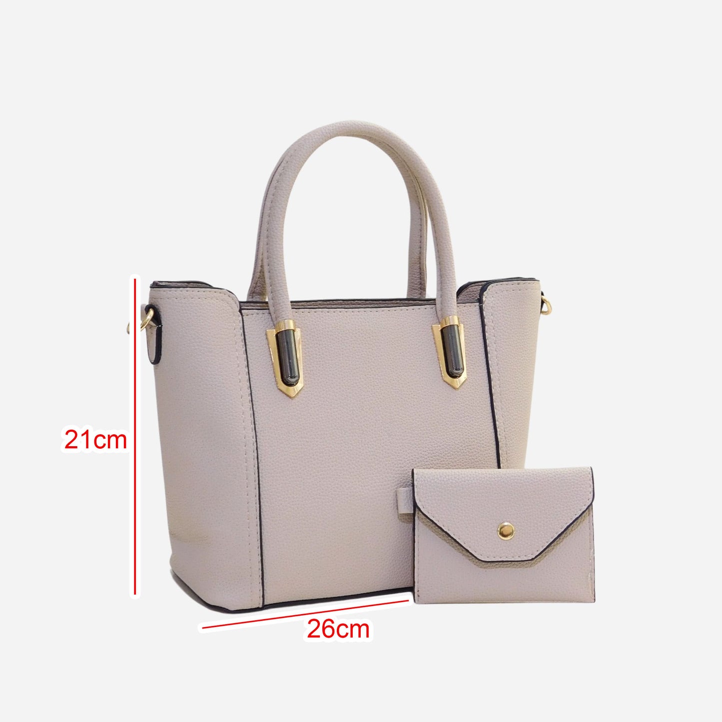 ❤️ Oferta San Valentín • Bolso mediano con Toques Dorados y Pouch Coordinado