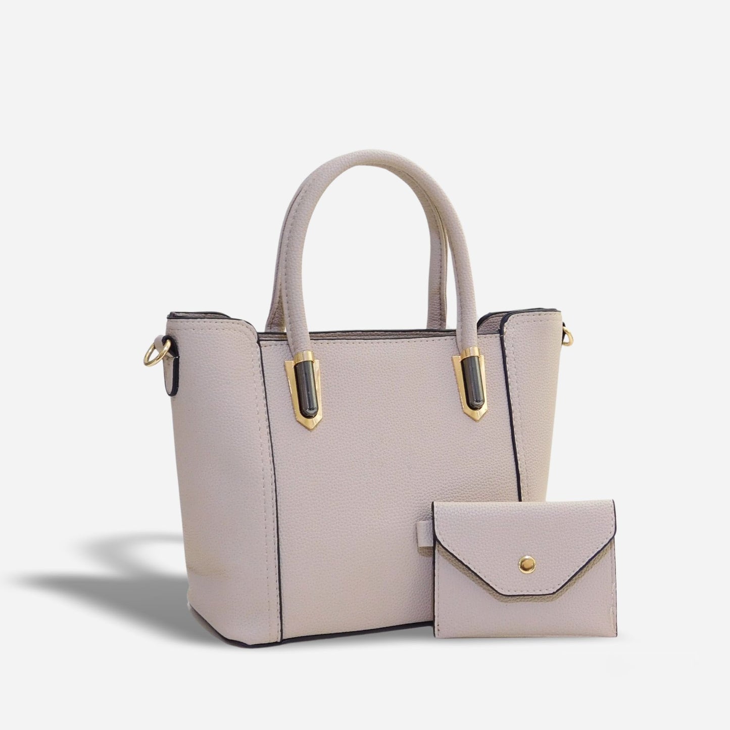 ❤️ Oferta San Valentín • Bolso mediano con Toques Dorados y Pouch Coordinado