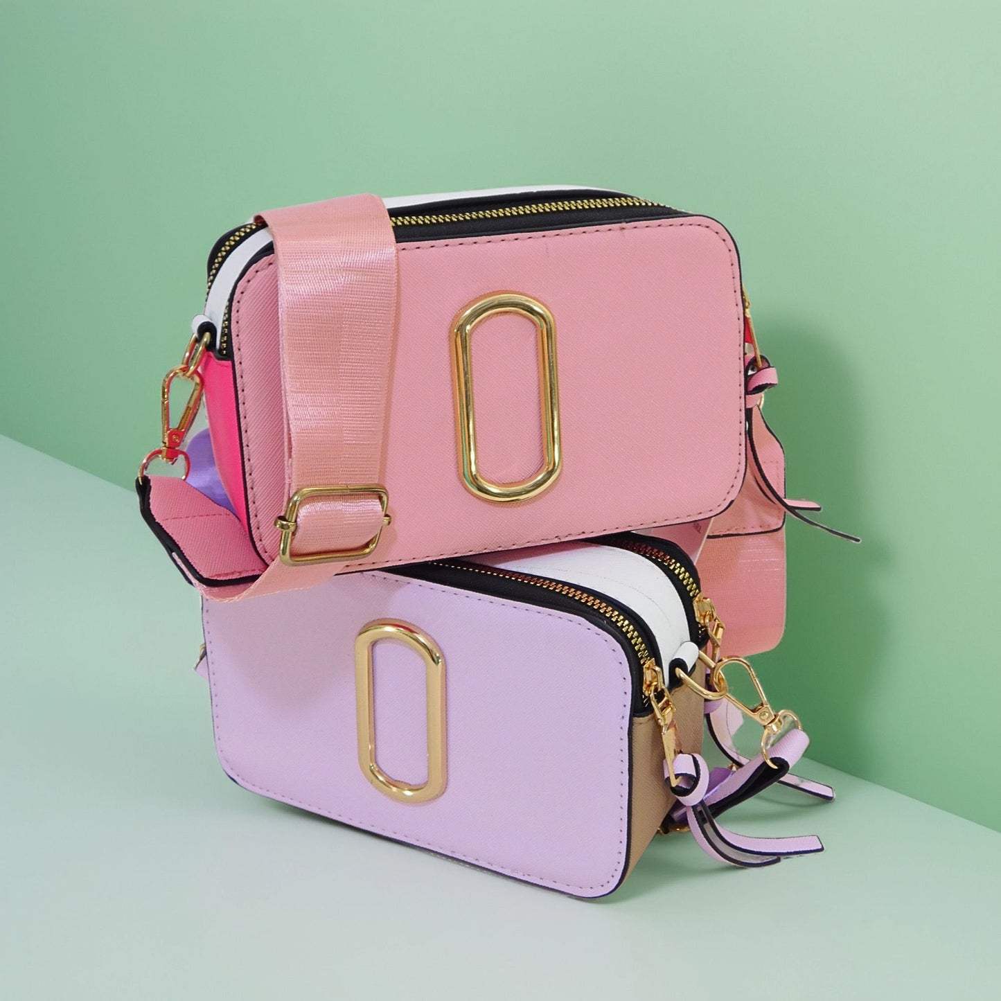 Crossbody colorido con doble zipper